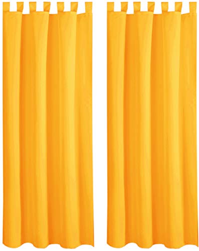 Bestlivings Blickdichte Gardine im 2er Pack mit Schlaufen (140x225 cm/Orange), in vielen Farben von Bestlivings
