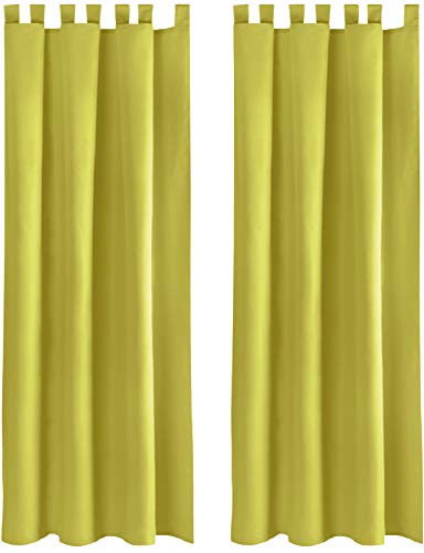 Bestlivings Blickdichte Gardine im 2er Pack mit Schlaufen (140x245 cm/Grün), in vielen Farben von Bestlivings