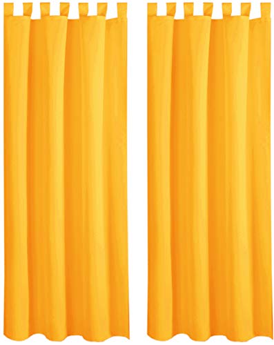 Bestlivings Blickdichte Gardine im 2er Pack mit Schlaufen (140x245 cm/Orange), in vielen Farben von Bestlivings