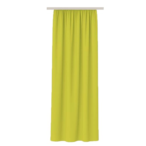 Bestlivings Vorhang Blickdicht (140x145cm / 1 Stück) Gardine Uni (Grün) mit Kräuselband/Universalband, Dekoschal für Fenster, Balkon - Dekorativer Gardinenschal von Bestlivings