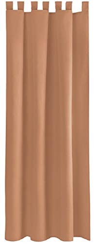 Bestlivings Blickdichte (Hellbraun) Gardine mit Schlaufen in 140x145 cm (BxL), Vorhang Dekoschal als Sichtschutz von Bestlivings