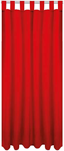 Bestlivings Blickdichte (Rot) Gardine mit Schlaufen in 140x225 cm (BxL), Vorhang Dekoschal als Sichtschutz von Bestlivings