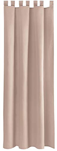 Bestlivings Blickdichte (Sandgrau-Taupe) Gardine mit Schlaufen in 140x145 cm (BxL), Vorhang Dekoschal als Sichtschutz von Bestlivings