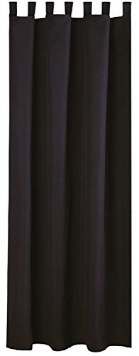 Bestlivings Blickdichte (Schwarz) Gardine mit Schlaufen in 140x145 cm (BxL), Vorhang Dekoschal als Sichtschutz von Bestlivings
