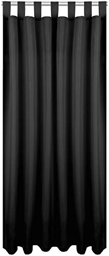 Bestlivings Blickdichte (Schwarz) Gardine mit Schlaufen in 140x225 cm (BxL), Vorhang Dekoschal als Sichtschutz von Bestlivings