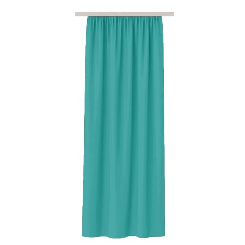 Bestlivings Vorhang Blickdicht (140x245cm / 1 Stück) Gardine Uni (Türkis) mit Kräuselband/Universalband, Dekoschal für Fenster, Balkon - Dekorativer Gardinenschal von Bestlivings