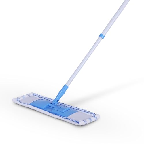 Bestlivings Bodenwischer Set mit Mikrofaser Bezug ( Blau ) - Wischmopp mit Fußklick 360 Grad Gelenk für alle Ecken - Komfort Bodenreiniger Flachmopp Wischmopp von Bestlivings
