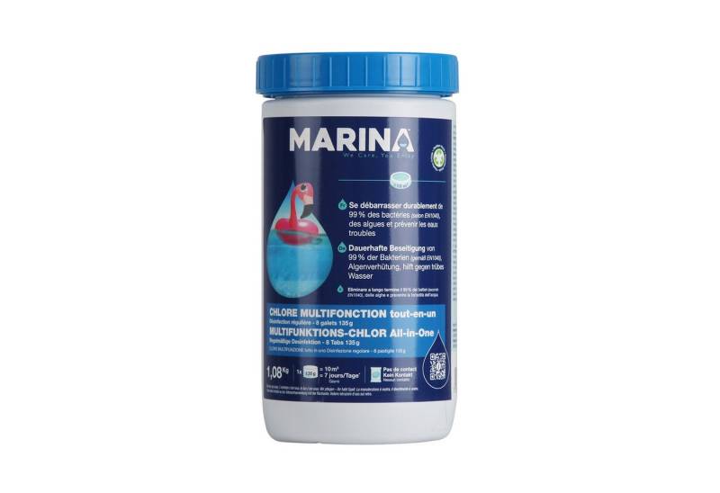 Bestlivings Chlortabletten Marina Multifunktions Chlor All in One, (8 Tabs à 135g), Chlor Desinfektion für Pools / Schwimmbecken ab 10m³, lang anhaltend von Bestlivings