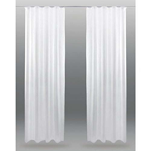 Bestlivings Dekoschal Noella mit Universalband, transparente Gardine Voile b 140x l 175 cm 2er Pack, Wohnaccessoire in vielen erhältlich (weiß - reinweiß) von Bestlivings