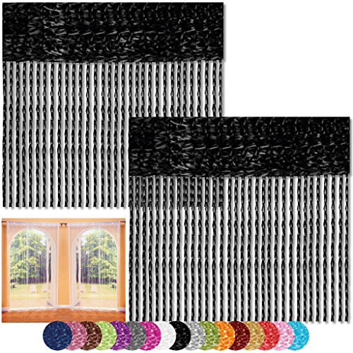 Bestlivings Fadenvorhang 2er Pack Gardine Raumteiler, Auswahl: 140x240 schwarz - Jet Black Bestlivings Fadenvorhang 2er Pack Gardine Raumteiler, Auswahl: 140x240 schwarz - Jet Black von Bestlivings