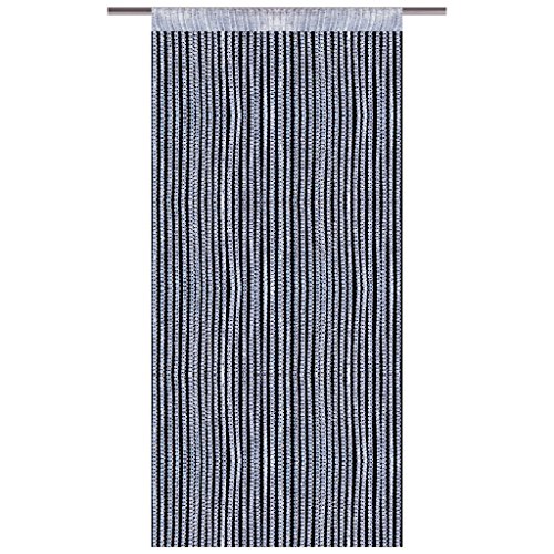 Bestlivings Fadenvorhang mit Stangendurchzug, Gardine in Lurex-Optik, Dekoartikel in vielen Farben und Größen (Silber - Silber metallic / 140x250 cm) von Bestlivings