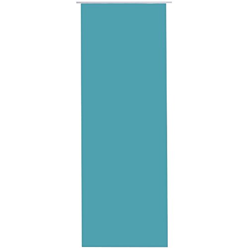 Bestlivings Flächen-Vorhang Blickdicht Schiebe-gardine Raumteiler Schiebe-Vorhang ca.60cm x 245cm, Auswahl: mit Zubehör, türkis - Pfauenblau von Bestlivings