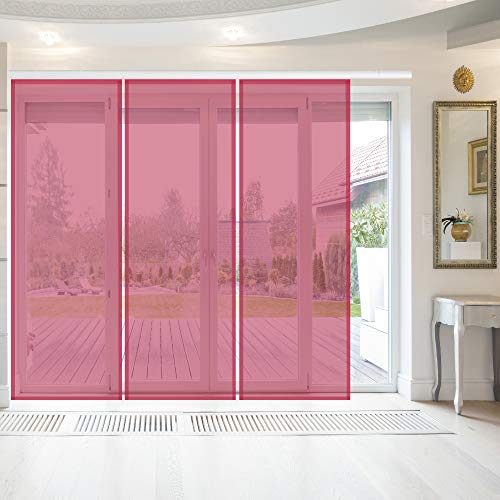 Bestlivings Flächenvorhang Elena 3er Pack (B x H) 60 x 260 cm inkl. Zubehör Himbeere, transparenter einfarbiger Schiebevorhang, in vielen Farben von Bestlivings