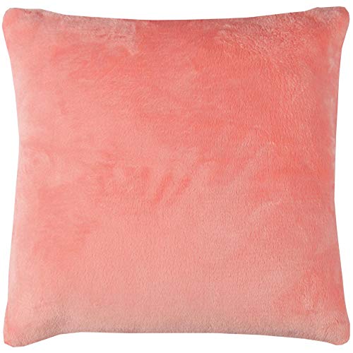 Bestlivings Flauschige Kissenhülle Celina (45 x 45 cm) - Kuscheliger Bezug mit Reißverschluss Lachs ideal für Dekokissen und Sofakissen von Bestlivings