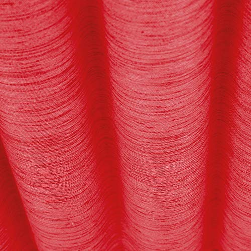 Bestlivings Gardine Blickdicht Joy Dekoschal mit Schlaufen (Rot, 140x245 cm) - Gardinen Vorhang für Gardinenstange von Bestlivings