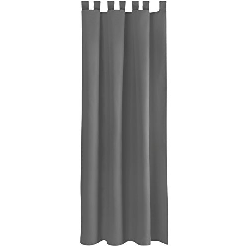 Bestlivings Gardine Vorhang Blickdicht modern mit Schlaufen Schlaufenschal Mikrosatin matt, in vielen Größen, Auswahl DUNKEL-GRAU in der Größe: B-140cm x L-225m von Bestlivings