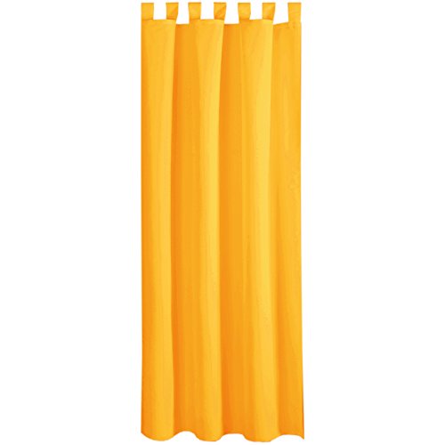 Bestlivings Gardine Vorhang Blickdicht modern mit Schlaufen Schlaufenschal Mikrosatin matt, in vielen Größen, Auswahl HELL-ORANGE in der Größe: B-140cm x L-225cm von Bestlivings