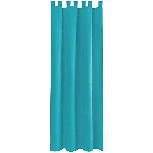Bestlivings Gardine Vorhang Blickdicht modern mit Schlaufen Schlaufenschal Mikrosatin matt, in vielen Größen, Auswahl TÜRKIS in der Größe: B-140cm x L-225cm von Bestlivings