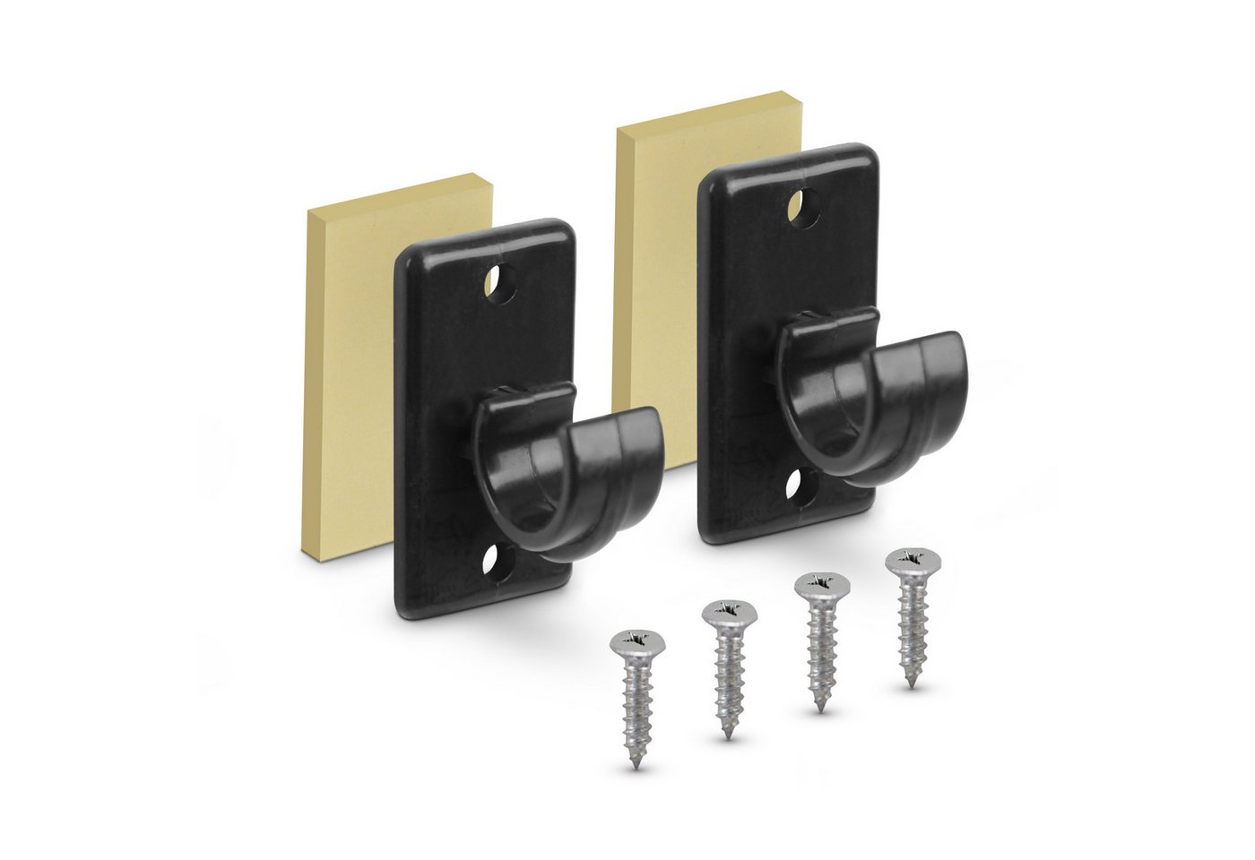 Bestlivings Gardinenstangenhalterungen Ersatzhalter, Cafehausstangen bis Ø12 mm, (2-St., inkl. Schrauben und Klebepads), Ersatzträger für Gardinenstangen, Cafehausstangen, Scheibenstangen von Bestlivings