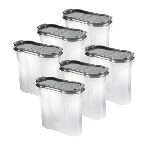 Bestlivings Gewürzdosen 300ml (8er Pack - Schwarz) Aufbewahrungsboxen für Gewürze - Luftdichte Schüttdose aus BPA freien Kunststoff, Vorratsdose mit Deckel von Bestlivings