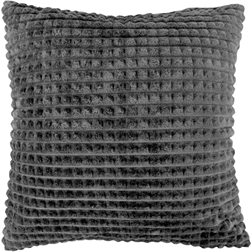 Bestlivings Kissenbezug Cashmere Touch (Cord Optik) Kissenhülle 45x45cm - Anthrazit - Fleece Sofakissen Kopfkissenbezug Kissenbezüge Couchkissen von Bestlivings