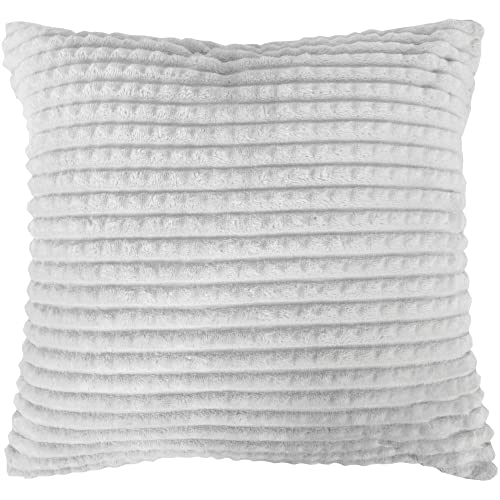 Bestlivings Kissenbezug Cashmere Touch (Cord Optik) Kissenhülle 45x45cm - Hellgrau - Fleece Sofakissen Kopfkissenbezug Kissenbezüge Couchkissen von Bestlivings