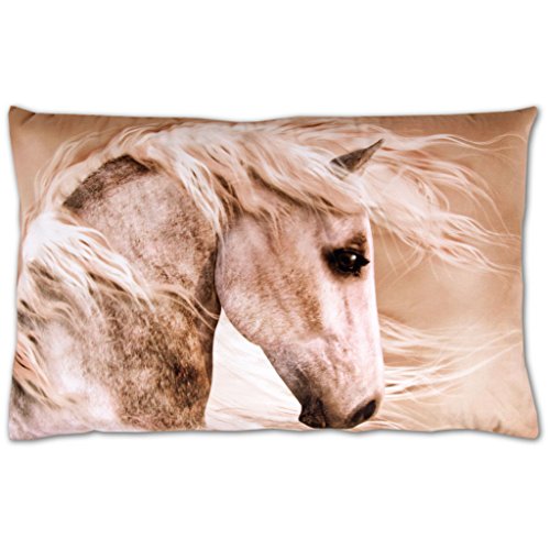Bestlivings Kissenbezug inkl. Füllkissen mit Fotodruck 40x60cm, Flauschig weiche Kissenhülle, Bezug mit Reißverschluss, Dekokissen Sofakissen (Design: Pferd) von Bestlivings