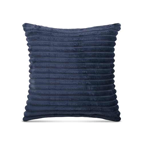 Bestlivings Kissenhülle 45x45cm (Mitternachtsblau) Cord Optik - Kuschelig weicher Bezug mit Reißverschluss - Kissen - Öko Tex - ideale Hülle für Sofakissen, Dekokissen von Bestlivings