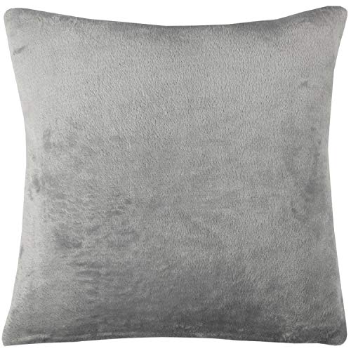 Bestlivings Flauschige Kissenhülle Celina (45 x 45 cm) - Kuscheliger Bezug mit Reißverschluss Grau ideal für Dekokissen und Sofakissen von Bestlivings