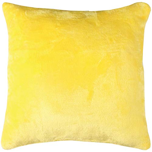 Bestlivings Flauschige Kissenhülle Celina (50 x 50 cm) - Kuscheliger Bezug mit Reißverschluss Gelb ideal für Dekokissen und Sofakissen von Bestlivings