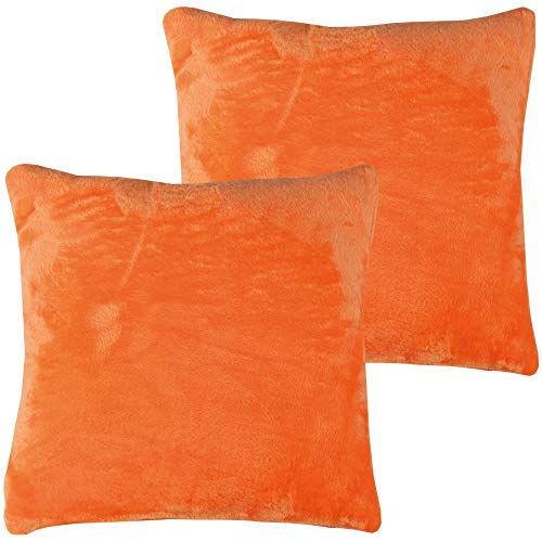 Bestlivings Flauschige Kissenhülle Celina (40 x 40 cm / 2er Pack) - Kuscheliger Bezug mit Reißverschluss Orange ideal für Dekokissen und Sofakissen Bestlivings Flauschige Kissenhülle Celina (40 x 40 cm / 2er Pack) - Kuscheliger Bezug mit Reißverschluss Orange ideal für Dekokissen und Sofakissen von Bestlivings