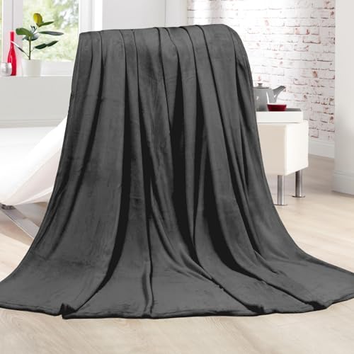 Bestlivings Kuscheldecke Cashmere Touch 150x200cm (Anthrazit) Flauschige Wohndecke für Sofa, Couch und Bett, Tagesdecke Oeko-TEX - Sofaüberwurf von Bestlivings