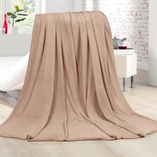 Bestlivings Kuscheldecke Cashmere Touch 150x200cm (Camel) Flauschige Wohndecke für Sofa, Couch und Bett, Tagesdecke Oeko-TEX - Sofaüberwurf von Bestlivings