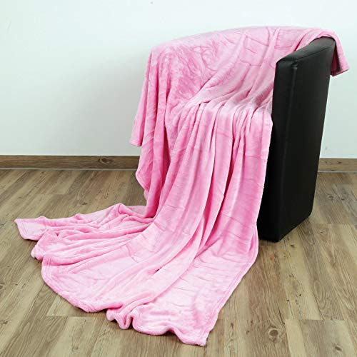 Bestlivings Kuscheldecke Wohndecke Celina - hochwertige Flauschige Decke, 130 x 170 cm - Rosa von Bestlivings