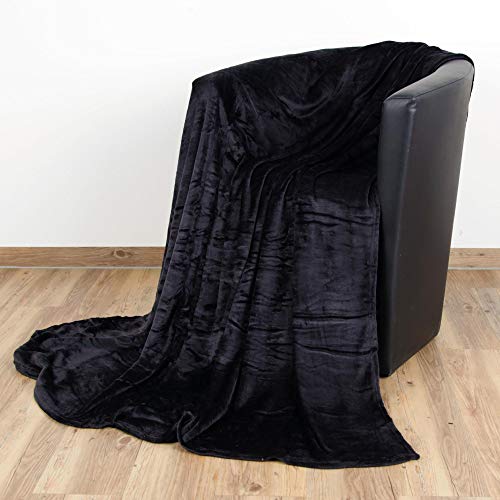 Bestlivings Kuscheldecke Wohndecke Celina - hochwertige Flauschige Decke, 130 x 170 cm - Schwarz von Bestlivings