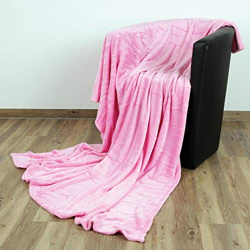 Bestlivings Kuscheldecke Wohndecke Celina - hochwertige Flauschige Decke, 180 x 220 cm - Rosa von Bestlivings