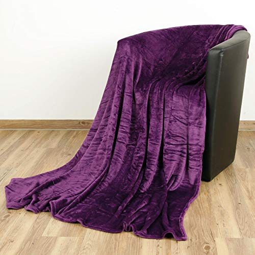 Bestlivings Kuscheldecke Wohndecke Celina - hochwertige Flauschige Decke, 220 x 240 cm - Violett von Bestlivings