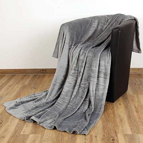 Bestlivings Kuscheldecke Wohndecke Celina - hochwertige Flauschige Decke, 70 x 100 cm - Grau von Bestlivings