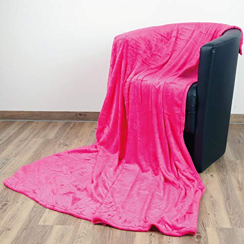 Bestlivings Kuscheldecke Wohndecke Celina - hochwertige Flauschige Decke, 70 x 100 cm - Pink von Bestlivings