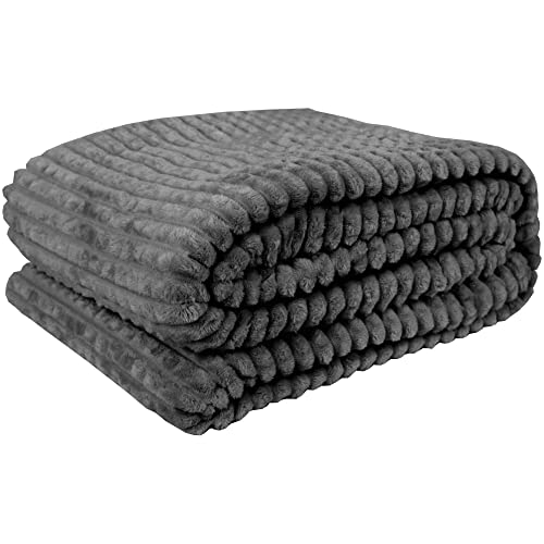 Bestlivings Kuscheldecke XXL (130x170 cm) - Anthrazit - Flauschdecke Microfaser-Decke - Jacquard, große weiche Wohn-Decke zum kuscheln von Bestlivings