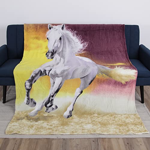 Bestlivings Kuscheldecke XXL (150x200 cm/Pferd) - Flauschdecke mit Fotodruck -Flanelldecke - Jacquard - Öko TEX - große weiche Wohn-Decke zum kuscheln von Bestlivings