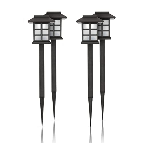 LED Solar Gartenleuchten für Außen ( 4er Pack), wetterfest IP44 spritzwassergeschützt, 38 cm Stecklampe mit Erdspieß, Beleuchtung für Terrasse von Bestlivings