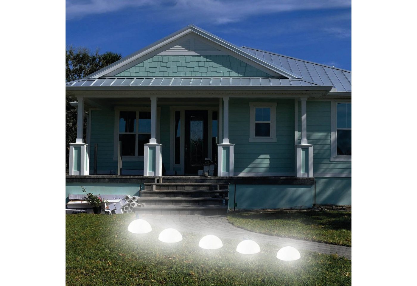 Bestlivings LED Solarleuchte SBL-04576, LED fest integriert, Warmweiß, 5er Set Bodenstrahler für den Garten, IP44 Lichterkette von Bestlivings