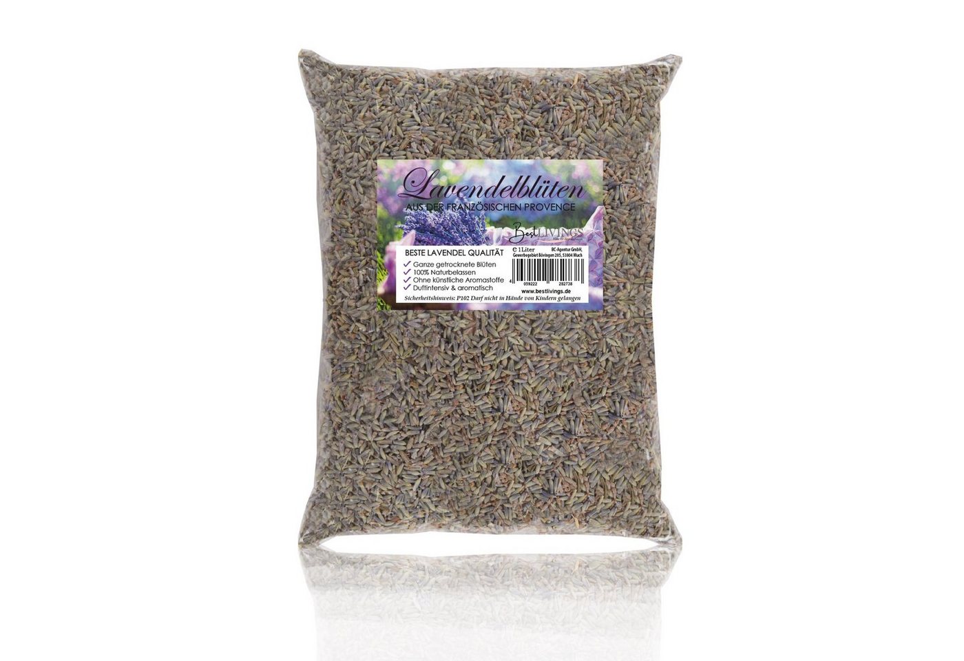 Bestlivings Lavendelbeutel getrockneteter Lavendel naturbelassen, Füllung: getrocknete Lavendelblüten, Lavendelblüten getrocknet 1 Liter (1 x 140gr) für zb. Potpourri uvm von Bestlivings
