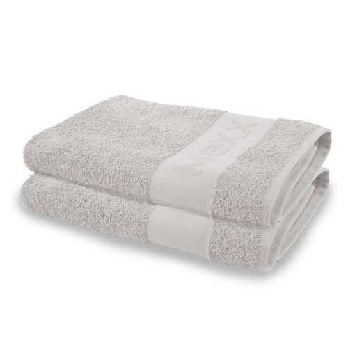 Bestlivings Mexx Badetuch (2er Pack/Hellgrau) groß 70x140cm, 100% Baumwolle - ÖKO-Tex, Duschtuch Premium Qualität 450gr/m², super saugfähig von Bestlivings