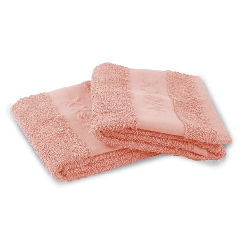 Bestlivings Mexx Gästetuch (2er Pack/Pfirsichrosa) 50x30cm, 100% Baumwolle - ÖKO-Tex, Handtuch Premium Qualität 450gr/m², super saugfähig, schnell trocknend von Bestlivings