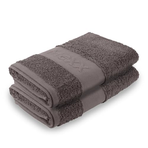 Bestlivings Mexx Handtuch (2er Pack/Anthrazit) 50x100cm, 100% Baumwolle - ÖKO-Tex, Saunatuch Premium Qualität 450gr/m², super saugfähig, schnell trocknend von Bestlivings