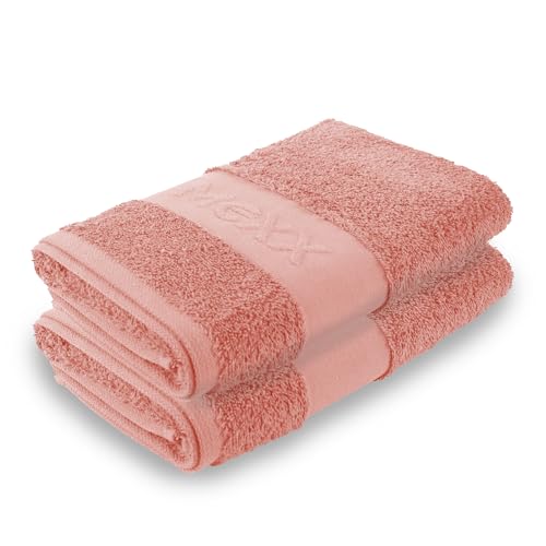 Bestlivings Mexx Handtuch (2er Pack/Pfirsichrosa) 50x100cm, 100% Baumwolle - ÖKO-Tex, Saunatuch Premium Qualität 450gr/m², super saugfähig, schnell trocknend von Bestlivings
