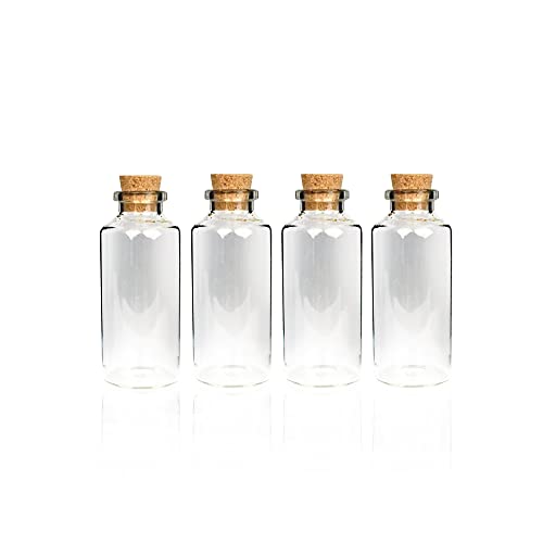 Bestlivings Mini Glasflaschen mit Korken 10ml (4er Pack) - Kleine Glasfläschchen zum Befüllen - Reagenzglas Glas für Hochzeit - Mini Gläser Gastgeschenke von Bestlivings