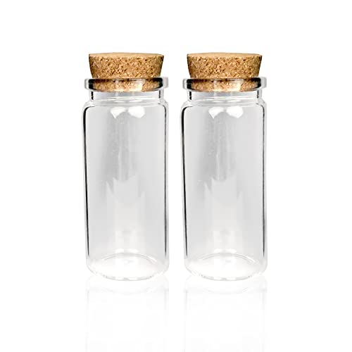 Bestlivings Mini Glasflaschen mit Korken 50ml (2er Pack) - Kleine Glasfläschchen zum Befüllen - Reagenzglas Glas für Hochzeit - Mini Gläser Gastgeschenke von Bestlivings